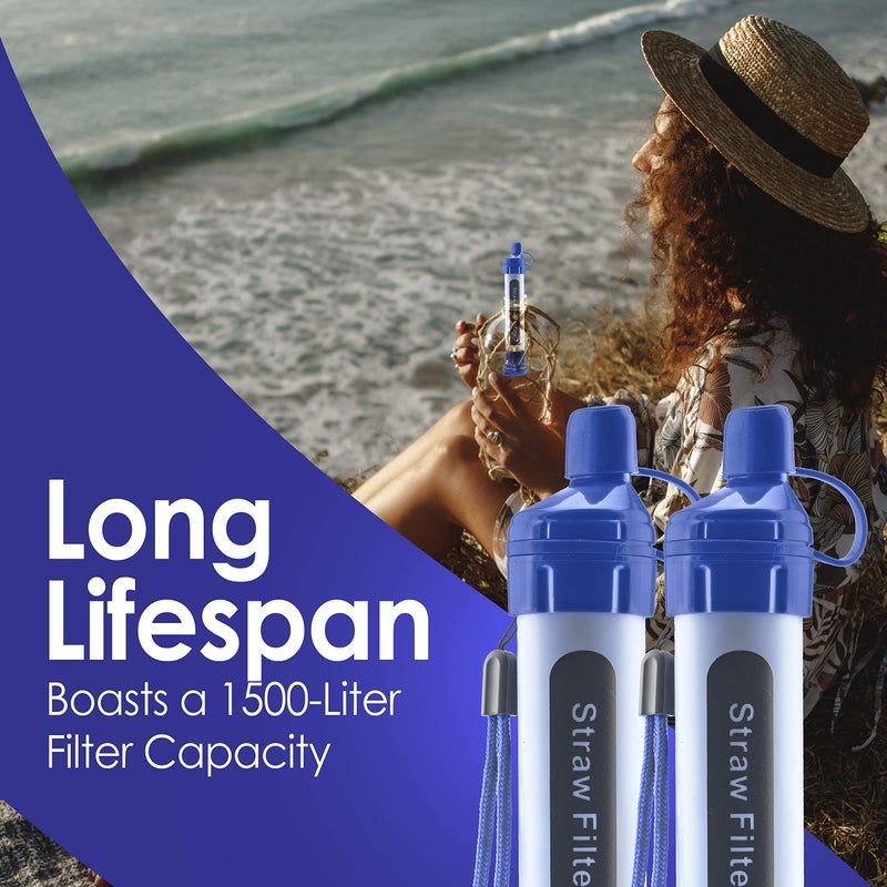 Logest 2 Pack Water Filter Straw - Water Purifying Device - Portable Personal Water Filtration Survival - for Emergency Kits Outdoor Activities and Hiking - Water Filter Camping Travel Survival Backpacking - Image 5