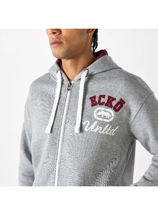 Ecko Unltd. Ecko Logo Print Zip Through Hoodie with Pockets  - Image 4