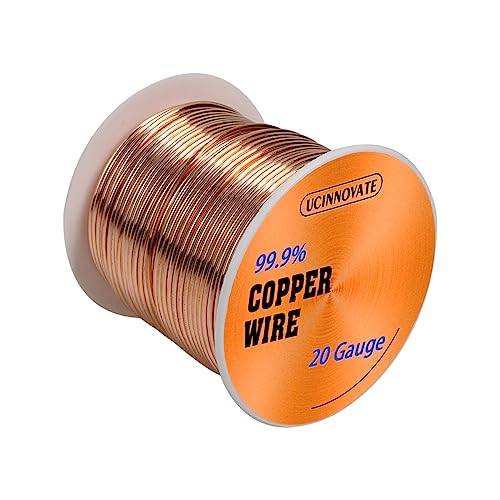 UCINNOVATE 20 Gauge Copper Wire, 230FT Soft Pure Copper Wire for Jewelry Making, Gardening, Crafting, 0.8mm Diameter, Metallic Copper, Part Number UC-8001150 - Image 5