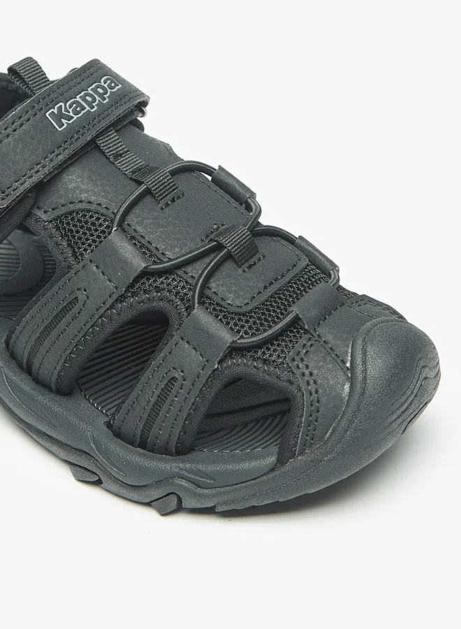 Kappa Boys' Paneled Sandals with Hook and Loop Closure