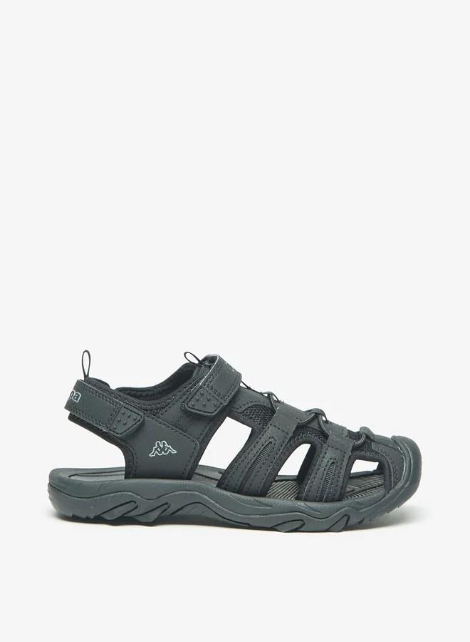 Kappa Boys' Paneled Sandals with Hook and Loop Closure