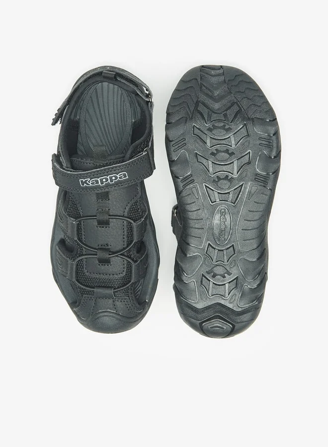 Kappa Boys' Paneled Sandals with Hook and Loop Closure