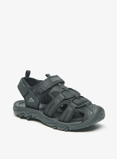 Kappa Boys' Paneled Sandals with Hook and Loop Closure