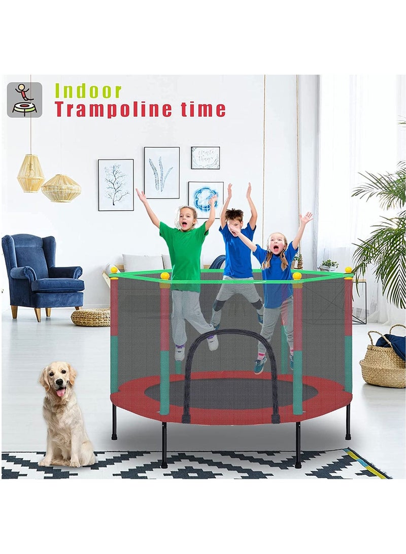 Children's Round Trampoline Family Game Small Bouncing Bed Household Jumping Protective Wire Mesh  - Image 4