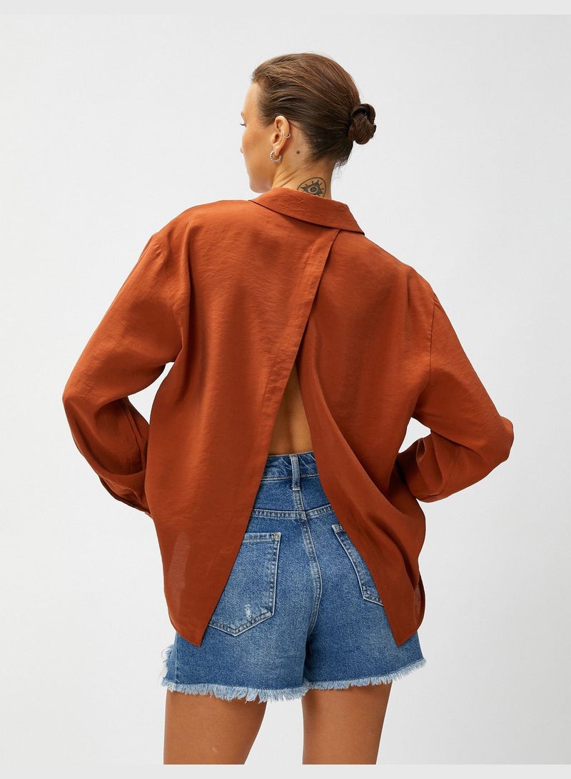KOTON Back Detail Long Sleeve Modal Blended Shirt - Image 4