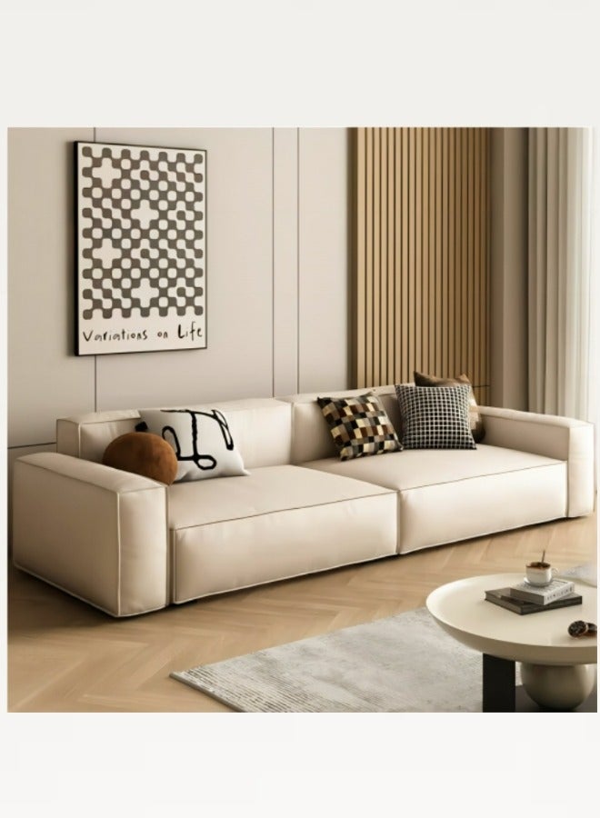 AAF FURNITURE طقم أريكة أثاث فاخر خفيف باللون البيج بدون وسادة  - Image 1