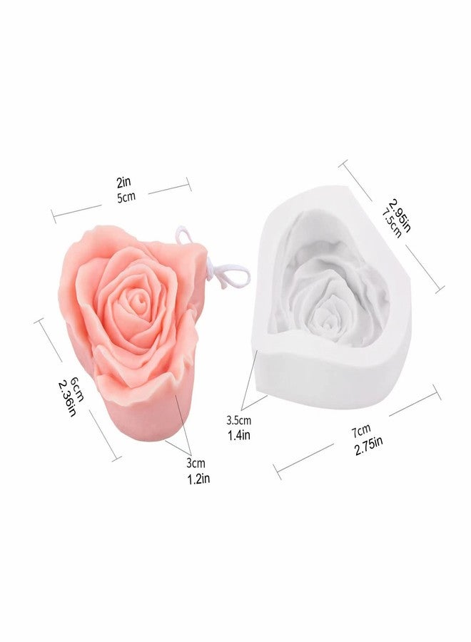Anktily Love Rose Candle Silicone Mold Heart Flower Soap Mold Fondant Chocolate Candy Cake Mold Resin Polymer Clay Mould Valentine's Gift - Image 2