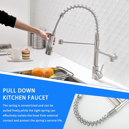 AIMADI Kitchen Faucet with Pull Down Sprayer,Commercial Stainless Steel Pull Down Sprayer Kitchen Faucet Single Hole Single Handle RV Laundry Outdoor Kitchen Sink Faucets - Image 4