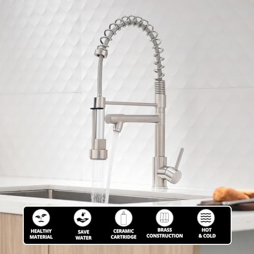 AIMADI Kitchen Faucet with Pull Down Sprayer,Commercial Stainless Steel Pull Down Sprayer Kitchen Faucet Single Hole Single Handle RV Laundry Outdoor Kitchen Sink Faucets - Image 2