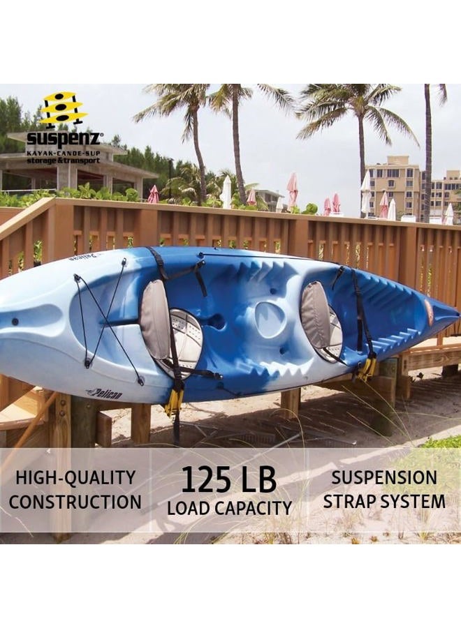 Suspenz Deluxe Kayak Canoe Storage Rack, Wall Hangers Hooks for Kayaks, Canoes and SUPs, 11-0111 - Image 2