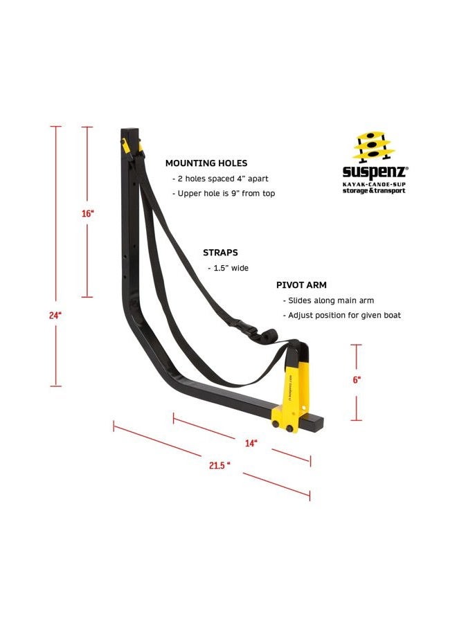 Suspenz Deluxe Kayak Canoe Storage Rack, Wall Hangers Hooks for Kayaks, Canoes and SUPs, 11-0111 - Image 4