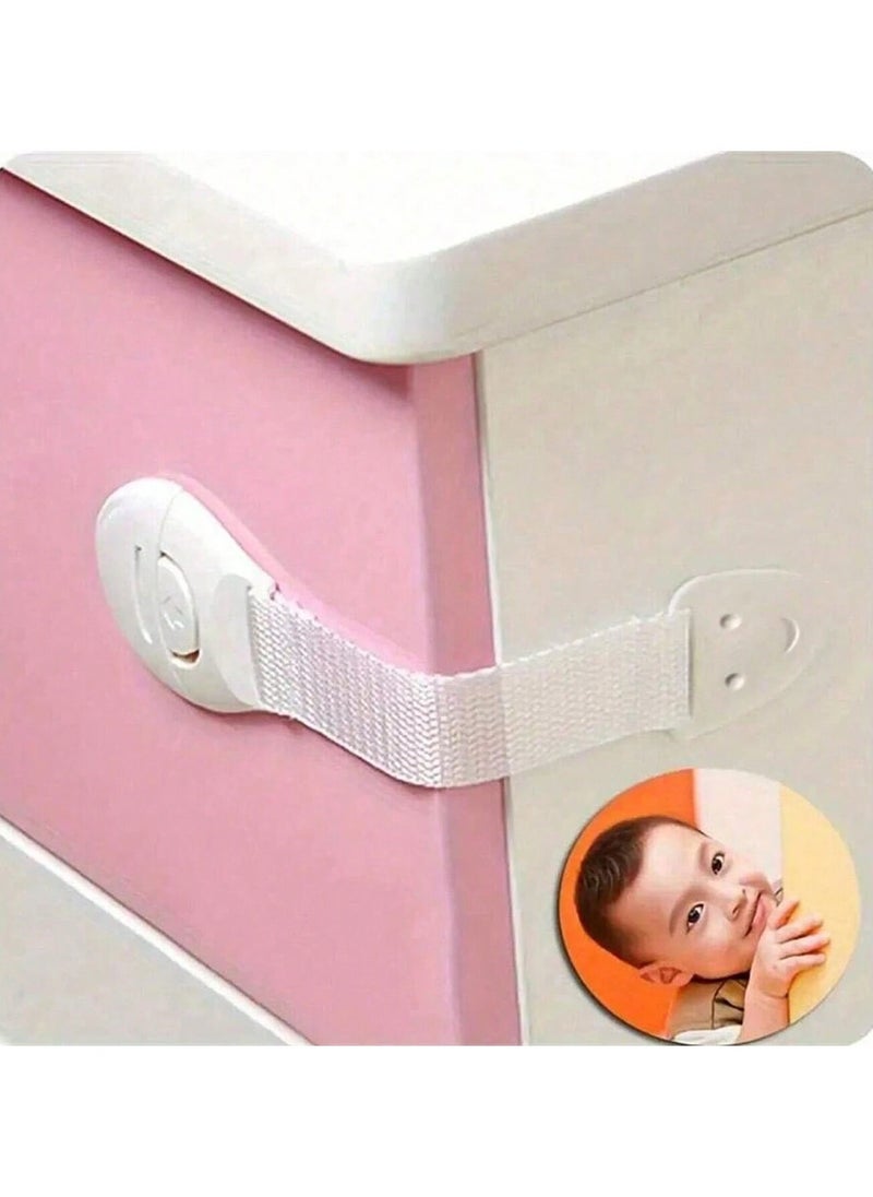 ماركة غير محددة قفل ثلاجة للأطفال متعددة الوظائف ,قفل أدراج لسلامة الطفل ، حزام مرن قابل للتعديل , قفل امان ,قفل ادراج , قفل خزنة 10قطع لون عشوائي  - Image 2