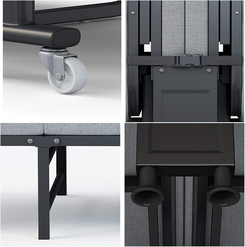 Harmony Home Premium Folding Guest Bed - 4-Fold Portable Single Sleeper with Rigid Sponge Design, Universal Wheels, Heavy Duty Metal Frame & Adjustable Headrest (Single : 190x80 cm) - Image 4