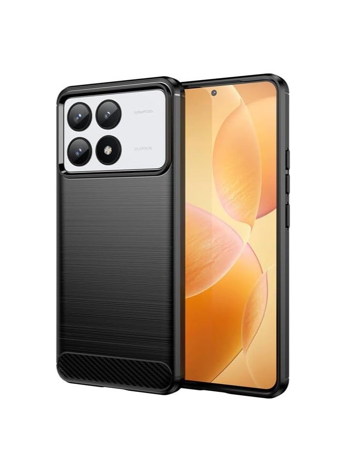 general Case Compatible with Xiaomi Poco X6 Pro, Soft TPU Carbon Fiber Texture Anti-Scratch Shockproof Phone Case Ultra Slim Anti-Drop Rugged Bumper Cover for Mi Poco X6 Pro - Image 1