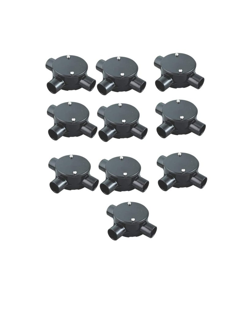 Generic PVC Electrical Conduit Pipe & Fittings for Indoor and Outdoor Electrical Wiring and Cabling (Pack of 10) (20mm, Junction 3 Way)  - Image 1