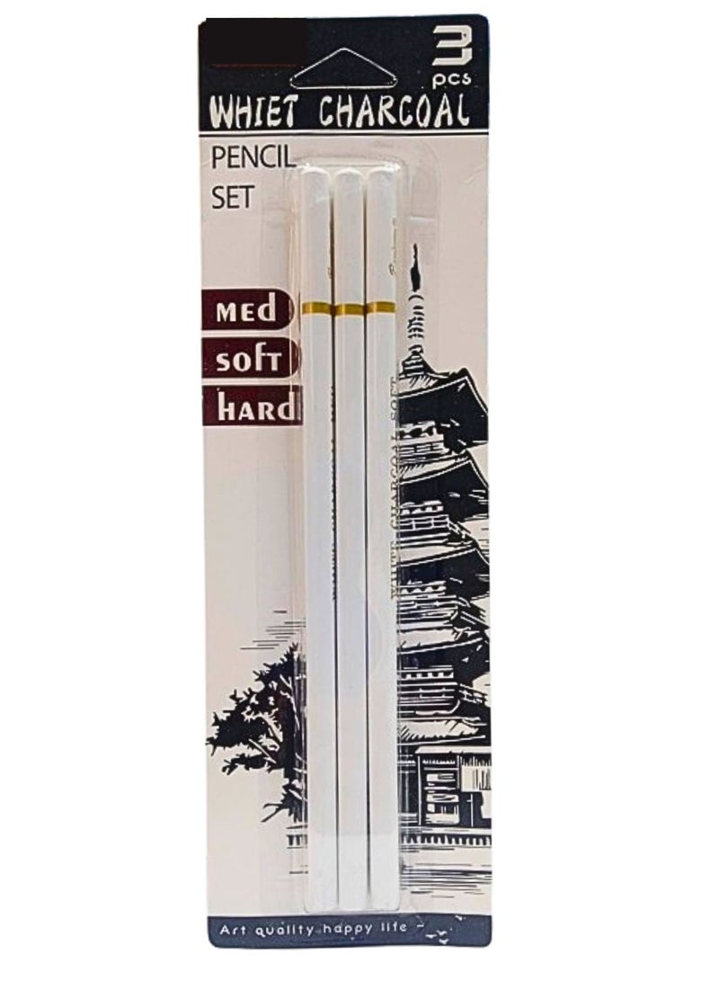 Generic Pencil Set Whiet Charcoal (Pack of 3)  - Image 1