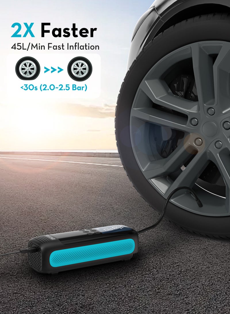 RAVPOWER RAVPower Premium 120W Battery Free Air Pump 12-16V Output 45L/Min with Digital LED Display - Image 3