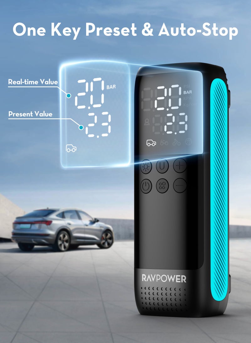 RAVPOWER RAVPower Premium 120W Battery Free Air Pump 12-16V Output 45L/Min with Digital LED Display - Image 5