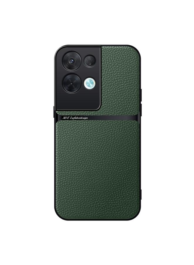 For OPPO Reno8 Pro+ Litchi Leather Magnetic Full Coverage Shockproof Phone Case(Green)