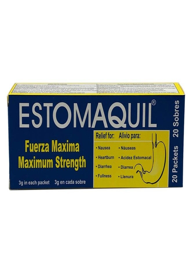 ESTOMAQUIL, Maximum Strength Powder, Help You Relief Nausea Heartburn, Stomach Inflammation, 20 Count (Pack of 1) - Image 1