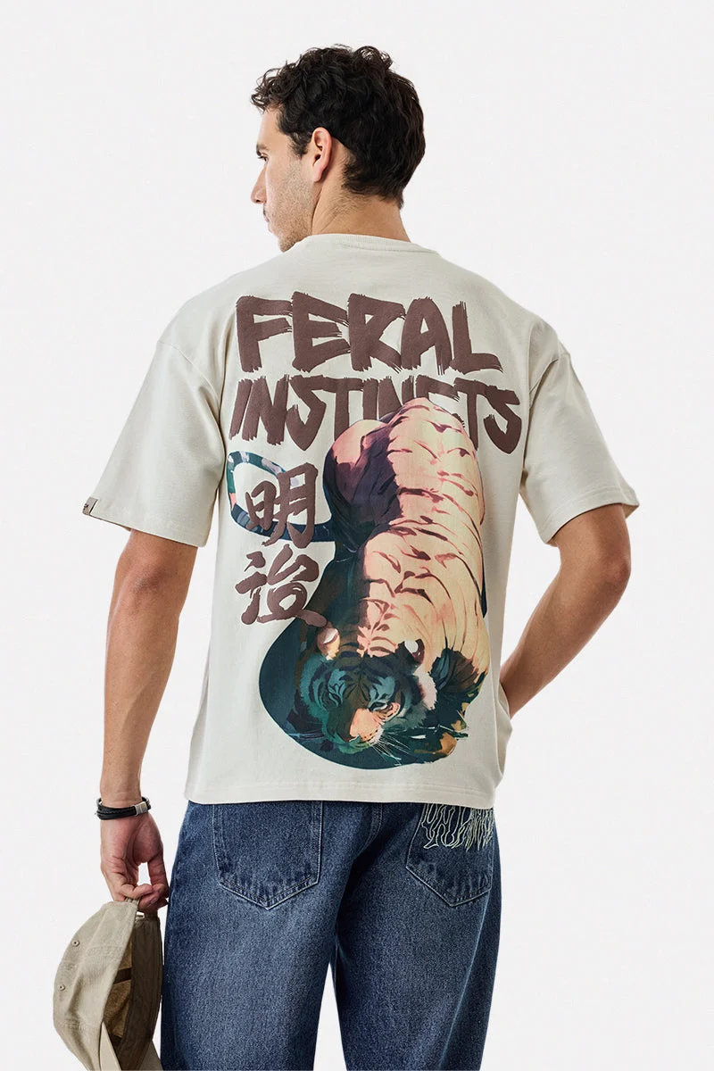 سنيتش تيشيرت فضفاض بطبعة   الرقمية