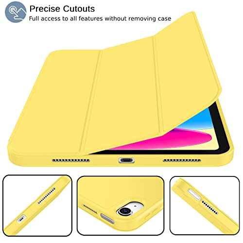 iMieet iPad (A16) Case 11th Gen/iPad 10th Generation Case [11-Inch 2025/10.9 Inch 2022] with Pencil Holder, Trifold Stand Smart Cover with Soft TPU Back,Auto Wake/Sleep(Yellow) - Image 2