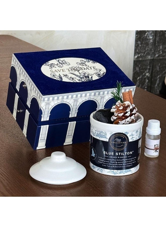 Essential Oil Diffuser Stone Set, Cordless Waterless Non-Electric Aromatherapy Diffusers for Essential Oils with Creative Cup  Mini Plant for Home, Office, Meditation, Relaxation - Image 1
