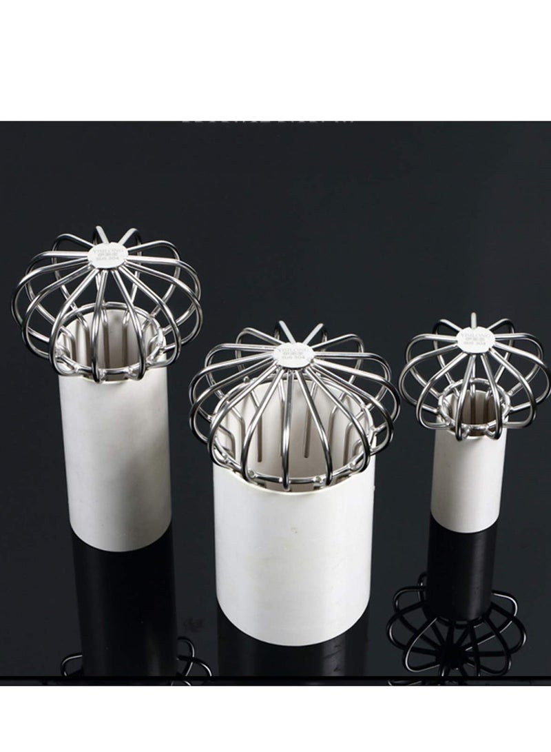 SYOSI Outdoor Drain Cover, 304 Stainless Steel Drain Outdoor Roof Anti-Blocking Line Cap Round Floor Net Cover Drainage Floor Line Leak Gutter Cleaning Tool (3 Inch) - Image 4