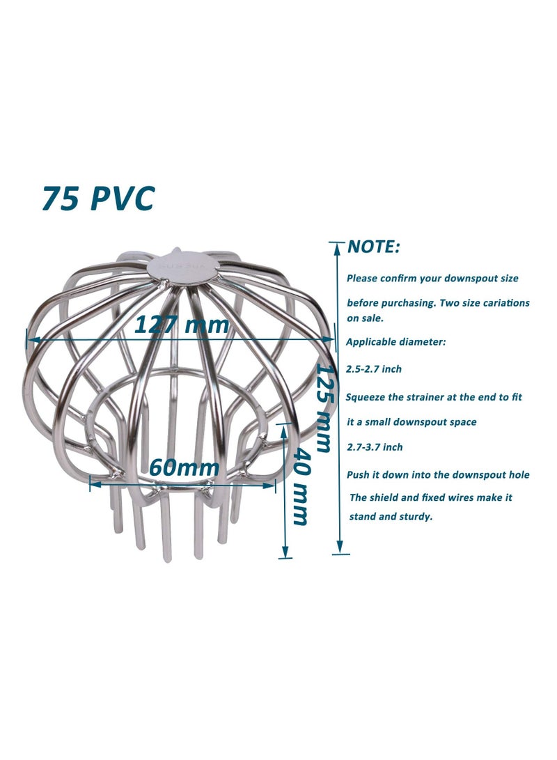 SYOSI Outdoor Drain Cover, 304 Stainless Steel Drain Outdoor Roof Anti-Blocking Line Cap Round Floor Net Cover Drainage Floor Line Leak Gutter Cleaning Tool (3 Inch) - Image 3