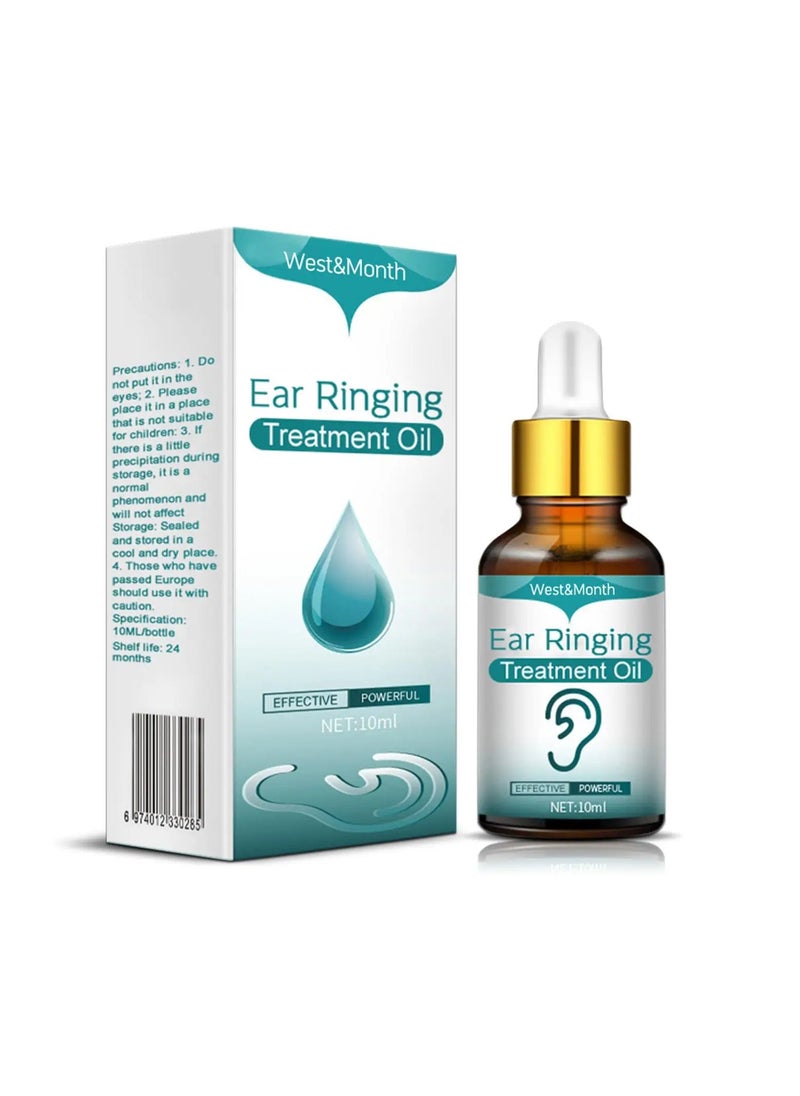 West&Month - قطرات الأذن لعلاج طنين الأذن، قطرات الأذن لتخفيف رنين الأذن، زيت طبيعي عضوي لعلاج طنين الأذن، زيت رنين الأذن للمساعدة في إيقاف رنين الأذن وتخفيف الألم، (10 مل) - Image 1