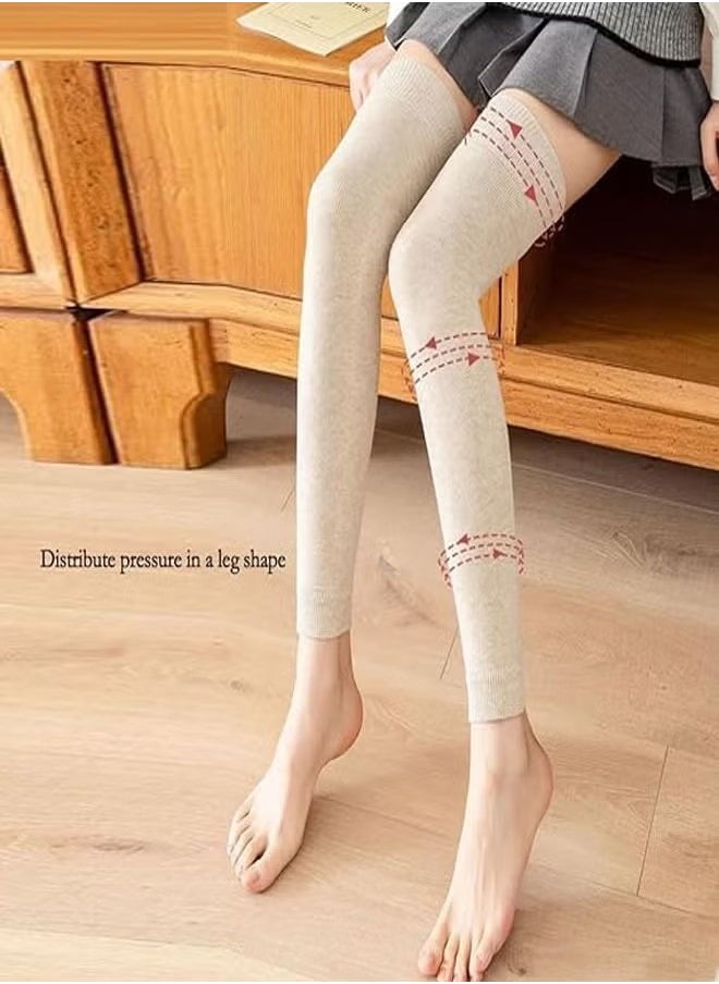 Generic - Warm Leg Warmers 4 pairs Women's Winter Thigh High Stockings and Knee High Socks Fashionable Comfort - Image 1