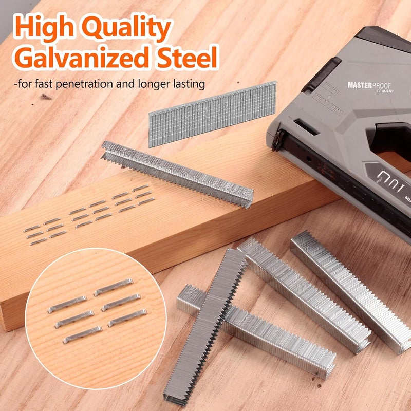 SITLDY Heavy Duty T50 Staples 1450-Count 5 Sizes Includes: 5/16",3/8",1/2",9/16" Staples+5/8" Brad Nails, 20 Gauge Galvanized Assorted Size Project Pack - Image 4