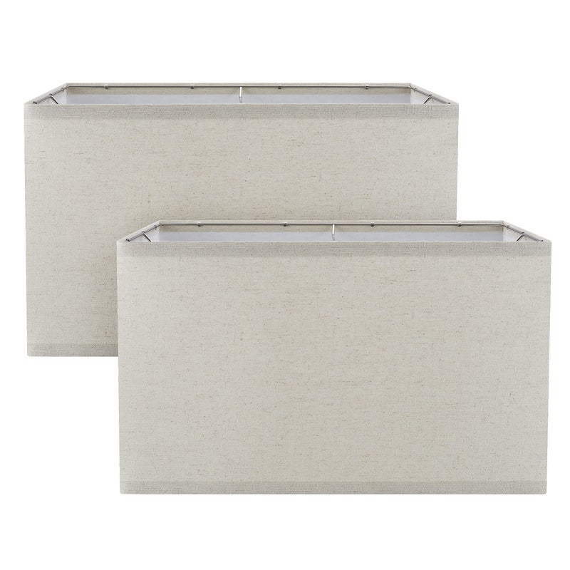 Aspen Creative 387512 Rectangle Collapsible Spider Lamp Shade Oatmeal 1117 Top x 1117 Bottom x 10 Height Set of 2