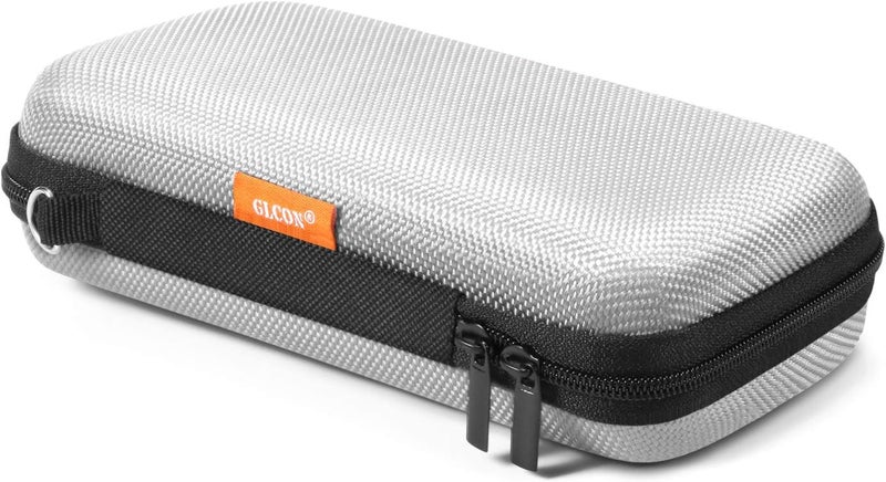 GLCON Portable Protection Hard EVA Travel Carrying Case with Mesh Pocket, Shockproof Exterior - Universal Small Electronic Tech Zipper Bag Pouch Organizer for Cell Phone, Charger, Cord, Cable - Silver - Image 1