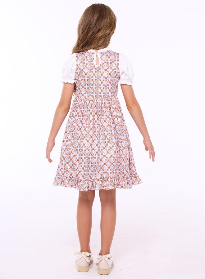 WonderBabe Girls Colonial Dress Kids Pioneer Costume Prairie Hair Band Pilgrim Apron Halloween Cosplay size 9-10 - Image 4