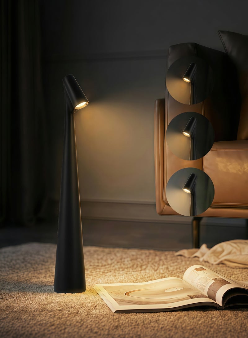 Portable LED Desk Lamp with Touch Sensor, 3-Level Brightness Desk Lamp, 180° Rotatable Head, Touch-Controlled Rechargeable Lamp, Night Light, Bedside Lamp, Dining Room Light (Black) - Image 2