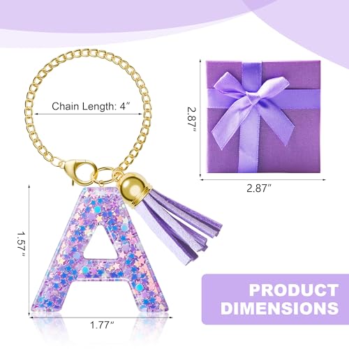MOYOHIM Letter Charm for Stanley Cup, Cute Initial Keychain Charm for Handle, Purple Handle Accessories for Stanley Tumbler for Girls Women (Letter A) - Image 3
