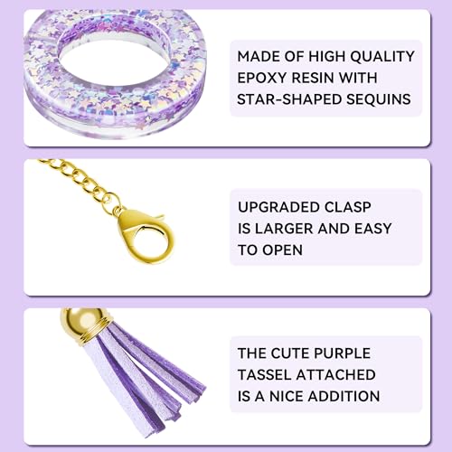 MOYOHIM Letter Charm for Stanley Cup, Cute Initial Keychain Charm for Handle, Purple Handle Accessories for Stanley Tumbler for Girls Women (Letter A) - Image 4