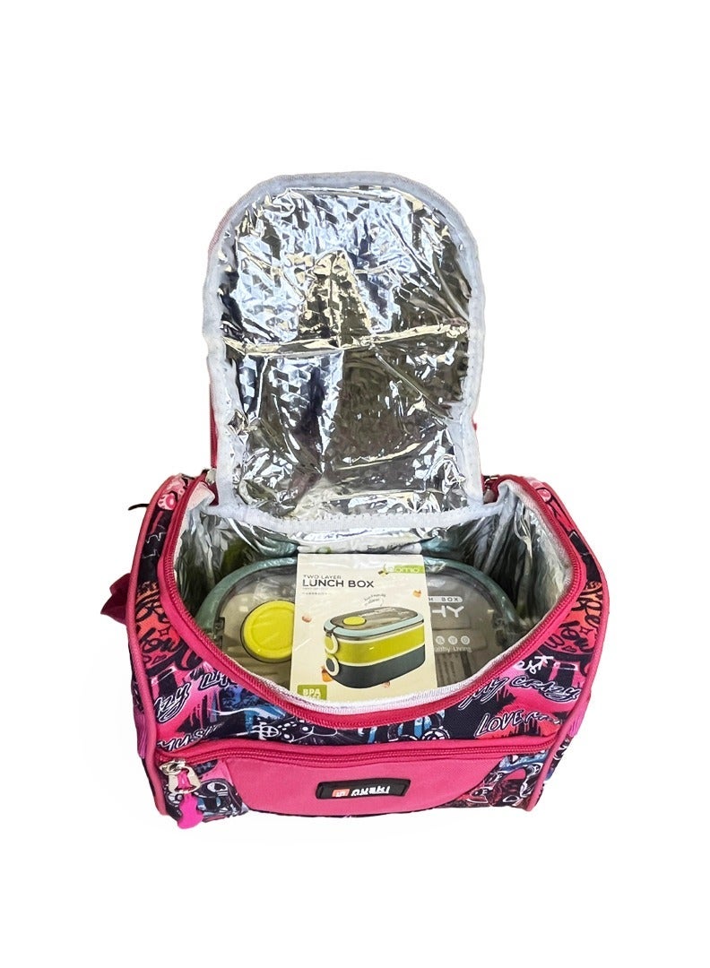 Nuzki Kids Insulated Lunch bag,Cooler Bag Travel Lunch Tote Bags With Adjustable Strap For School Children Student. - Image 4