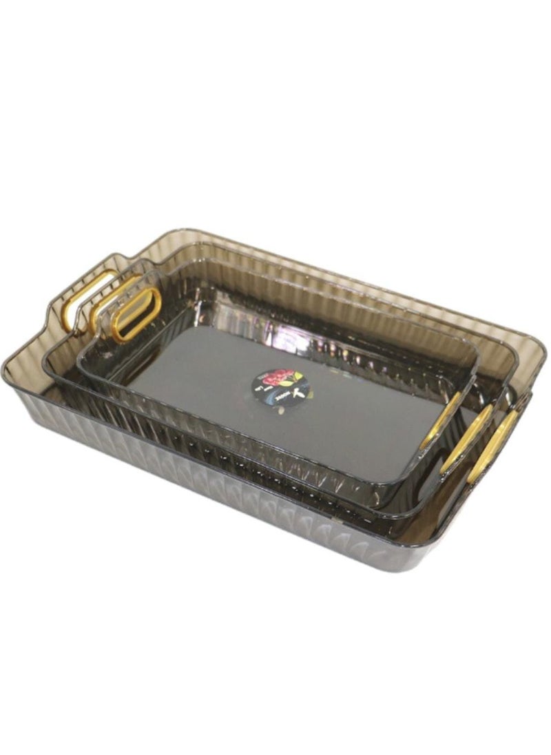 ALSAHAH - Plastic serving set of 3 rectangular pieces - Image 1