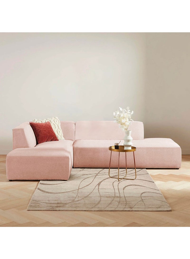 KARNAK Luna L-Shape Sectional Velvet Sofa - Beige  - Image 1