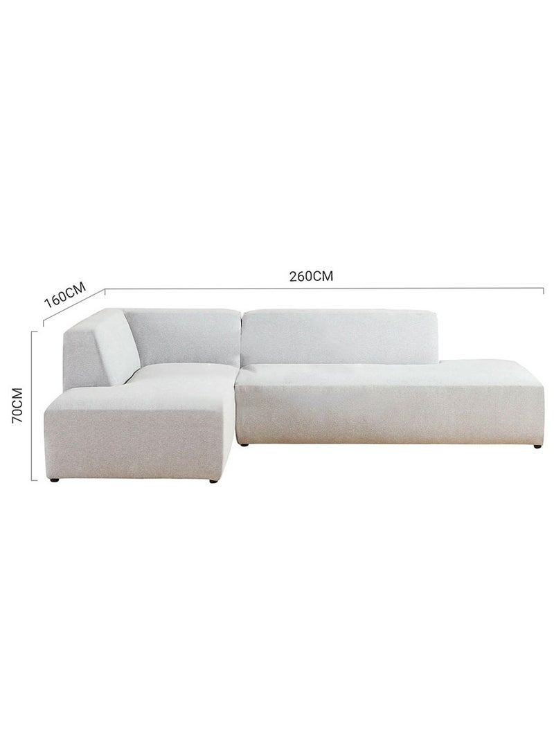 KARNAK Luna L-Shape Sectional Velvet Sofa - Beige  - Image 4