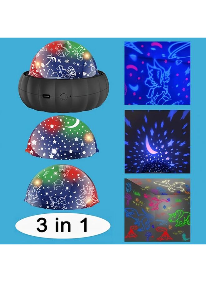 Blue Starry Sky Projection Lamp 360 Rotation 12 Color Changing Modes USB Powered Mood Light - Image 2