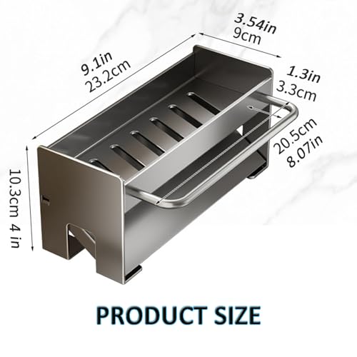 RAKSONIC Utensil Holder,Compact Kitchen Sink Drying Rack - Durable and Stylish Solution,Self-Draining Tray Design,with Rag Rack（Gray） - Image 5