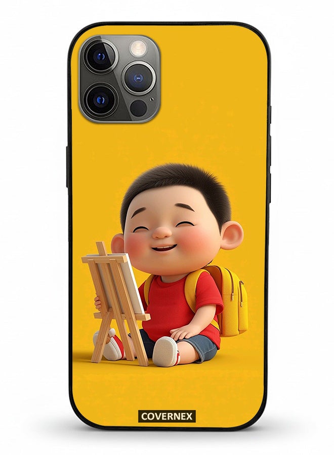 Covernex Apple iPhone 12 Pro Protective Case Cover Printed Featuring Little Artist - Image 2