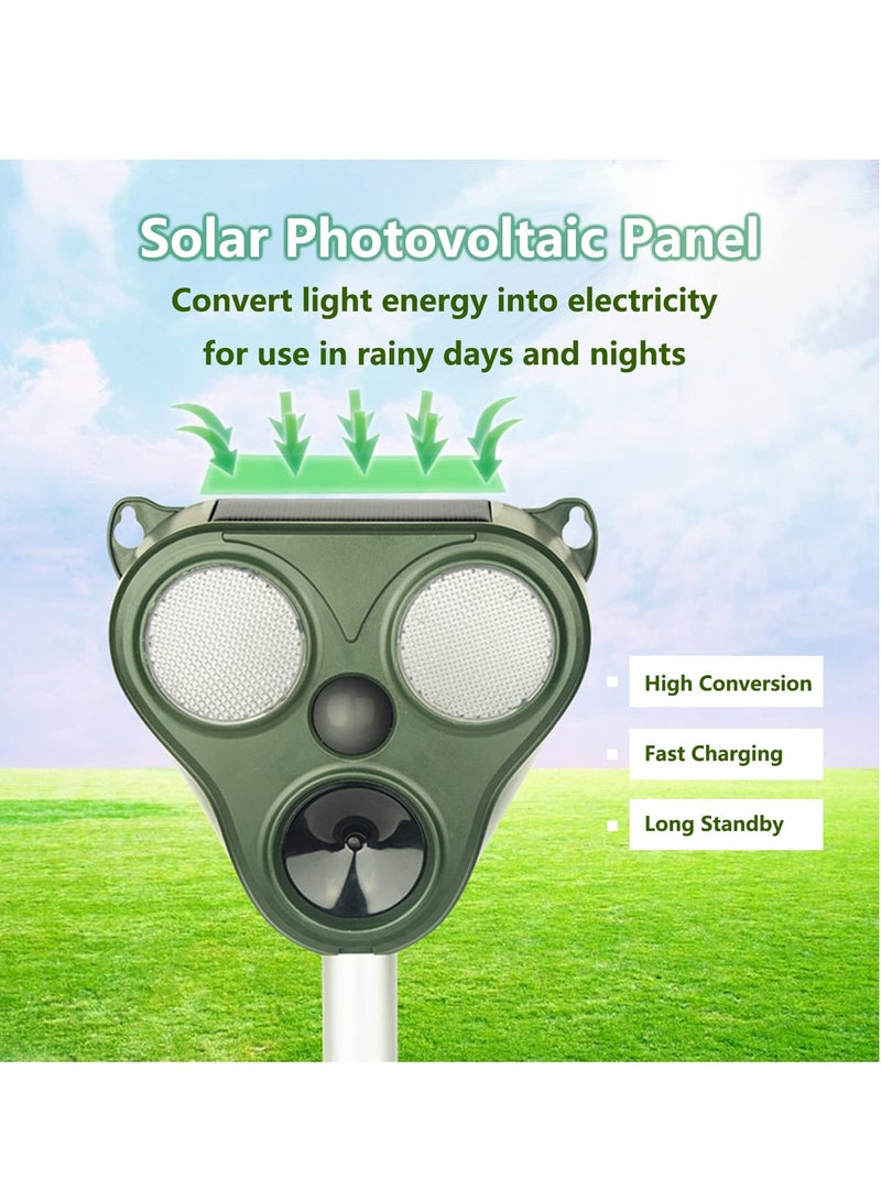 SYOSI Solar Powered Animal Repellent Ultrasonic Repeller USB Charge Effectively Repels Dog Cat Deer Rabbit Squirrel Bird Farm Garden Yard - Image 5