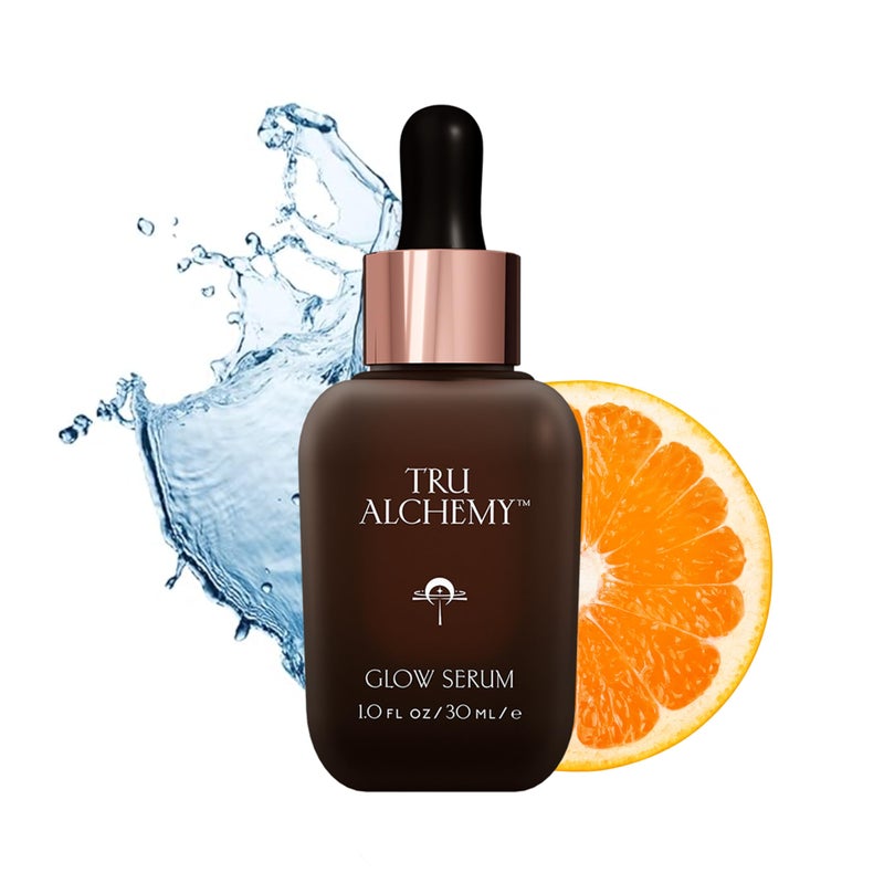 Tru Alchemy Vitamin C Glow Serum - Hydrating Anti-Aging Vitamin C Face Serum with Bakuchiol, Glycolic & Lactic Acid, 1 fl oz. - Image 1