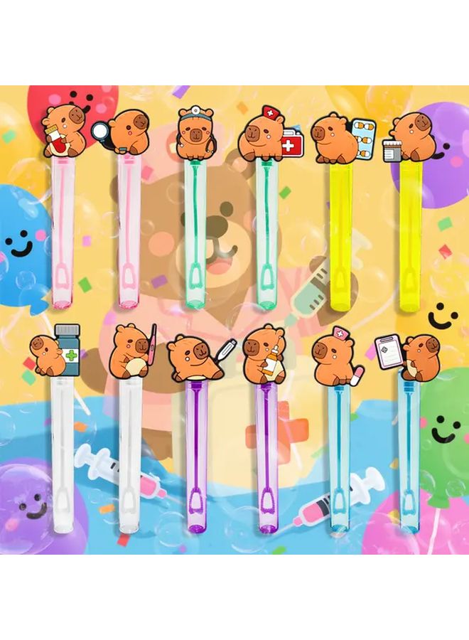 Capybara Nurse Day 12pcs Bubble Wand Photo Booth Props Foam Sticks Party Decorations - Image 2