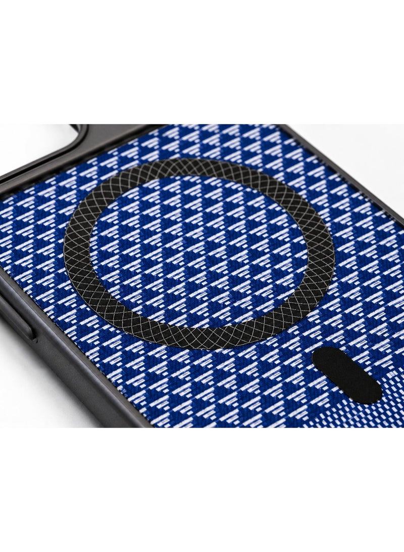 Cmax Premium MagSafe Protective Case with Metal Camera Guard and Textured Woven Design for iPhone 17 Pro Max - Blue - Image 2