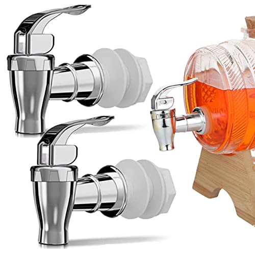 joaoxoko Spigot for Beverage Dispenser,2 Pack Beverage Dispenser Replacement Beverage Faucets Silver Faucets for 2 Gallon, 3 Gallon and 5 Gallon Buckets (silver) - Image 1